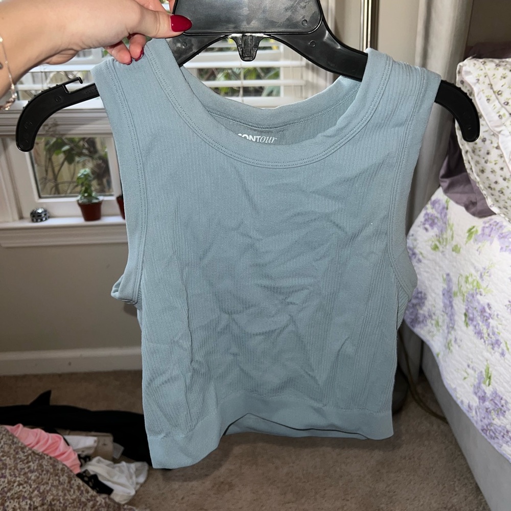 Blue crop top